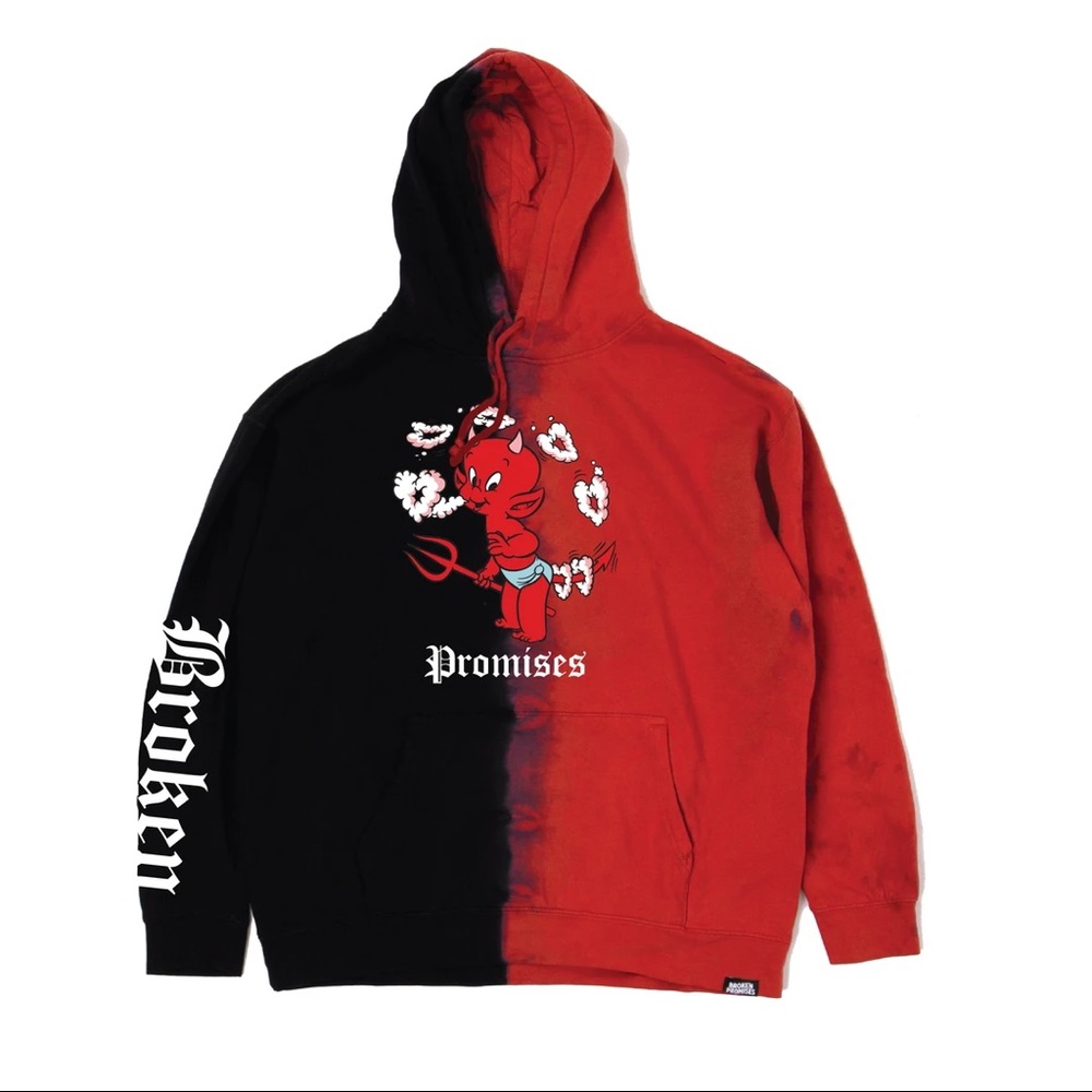 Broken promises half dye hoodie